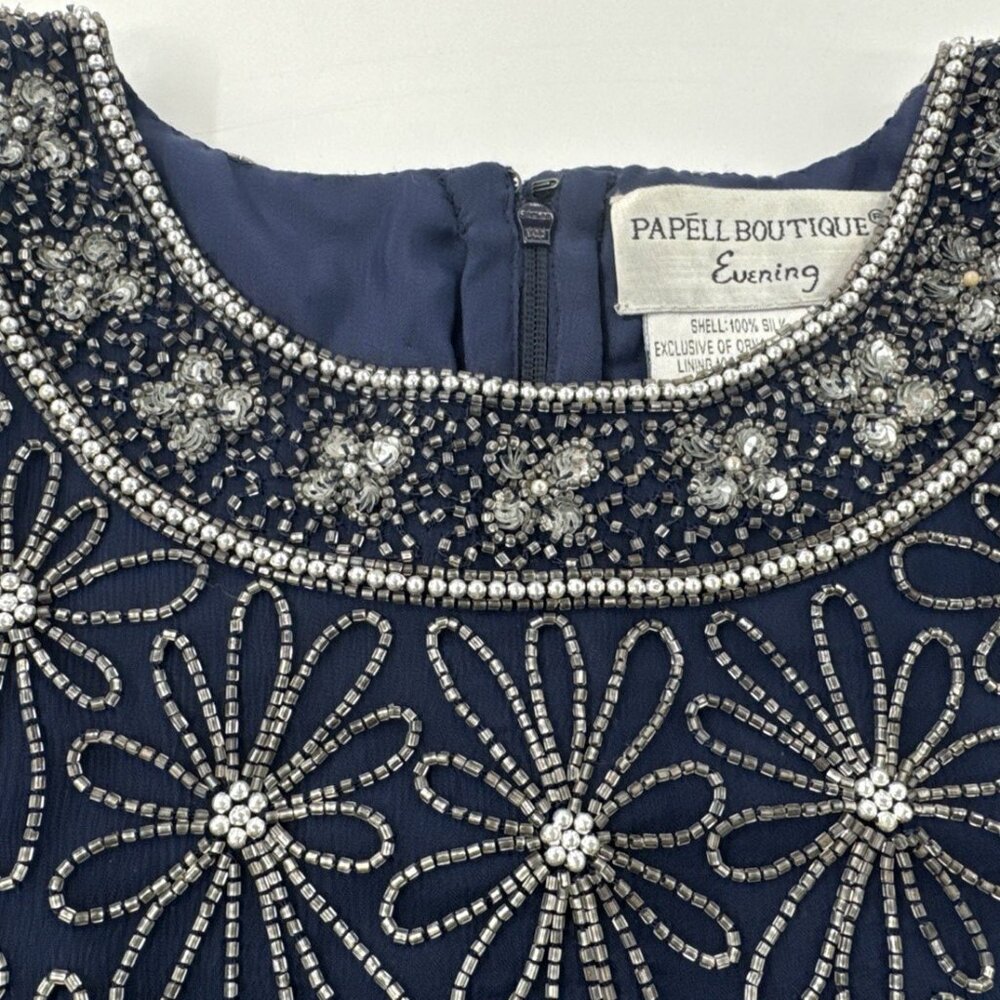 Adrianna Papell Silk Sequin Beaded Top Shirt Womens 8 Evening Cocktail $148 NEW - Picture 12 of 14